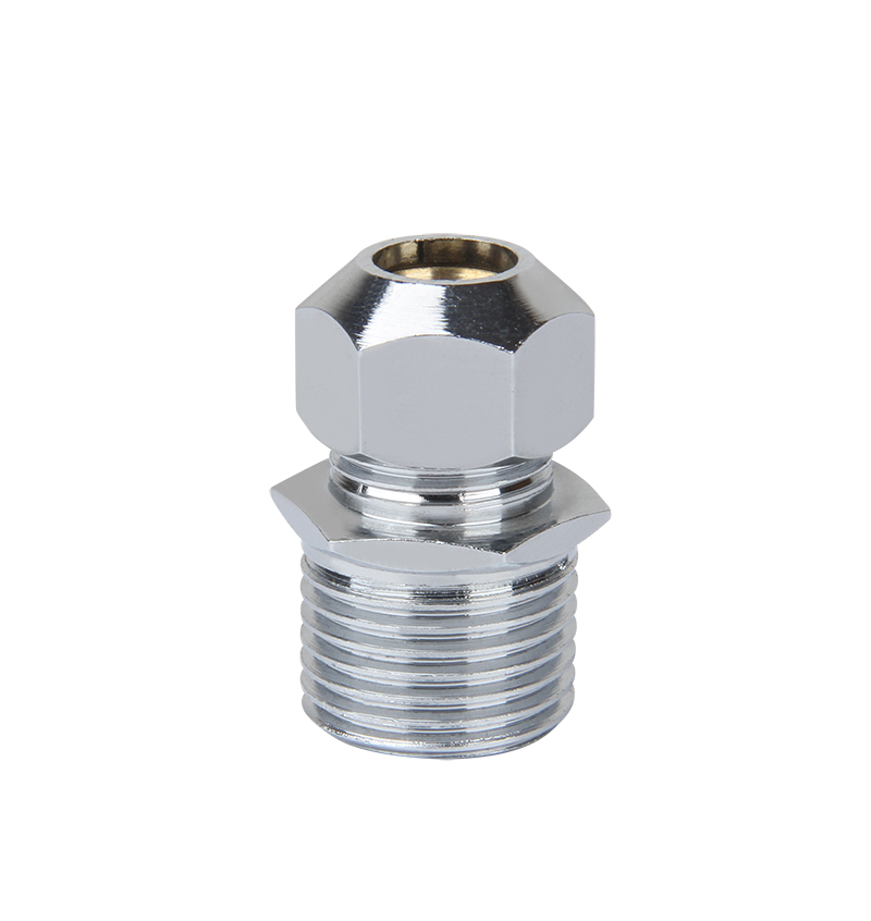 ZS500-2018: Brass Compression Male Aadaptor(Chrome)