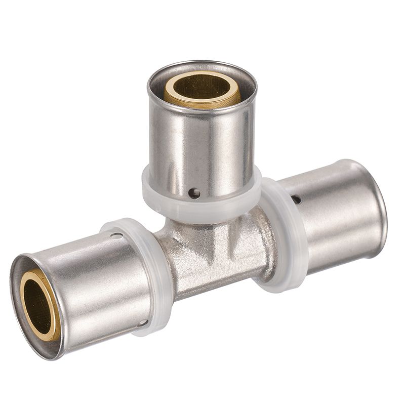 ZS600-7008: Brass Press Equal Tee 