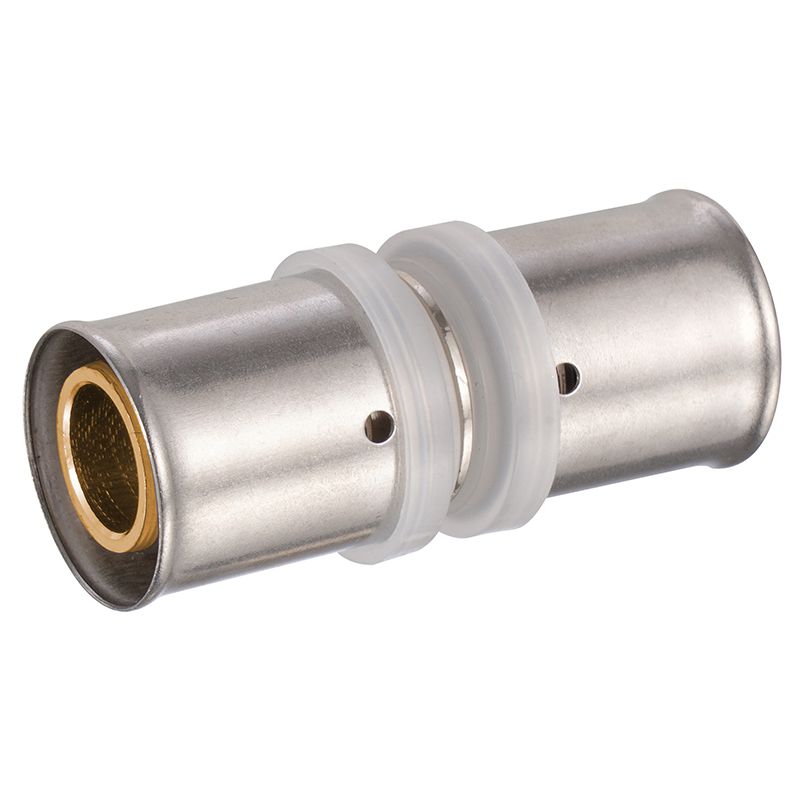 ZS600-7001: Brass Press Straight Equal Coupler 