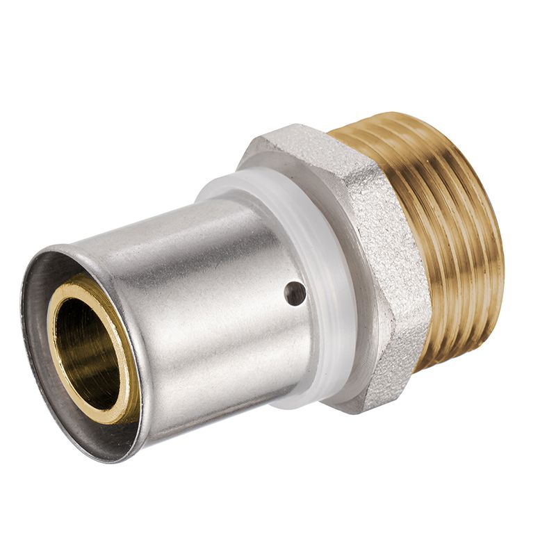 ZS600-7004: Brass Press Male Coupler 