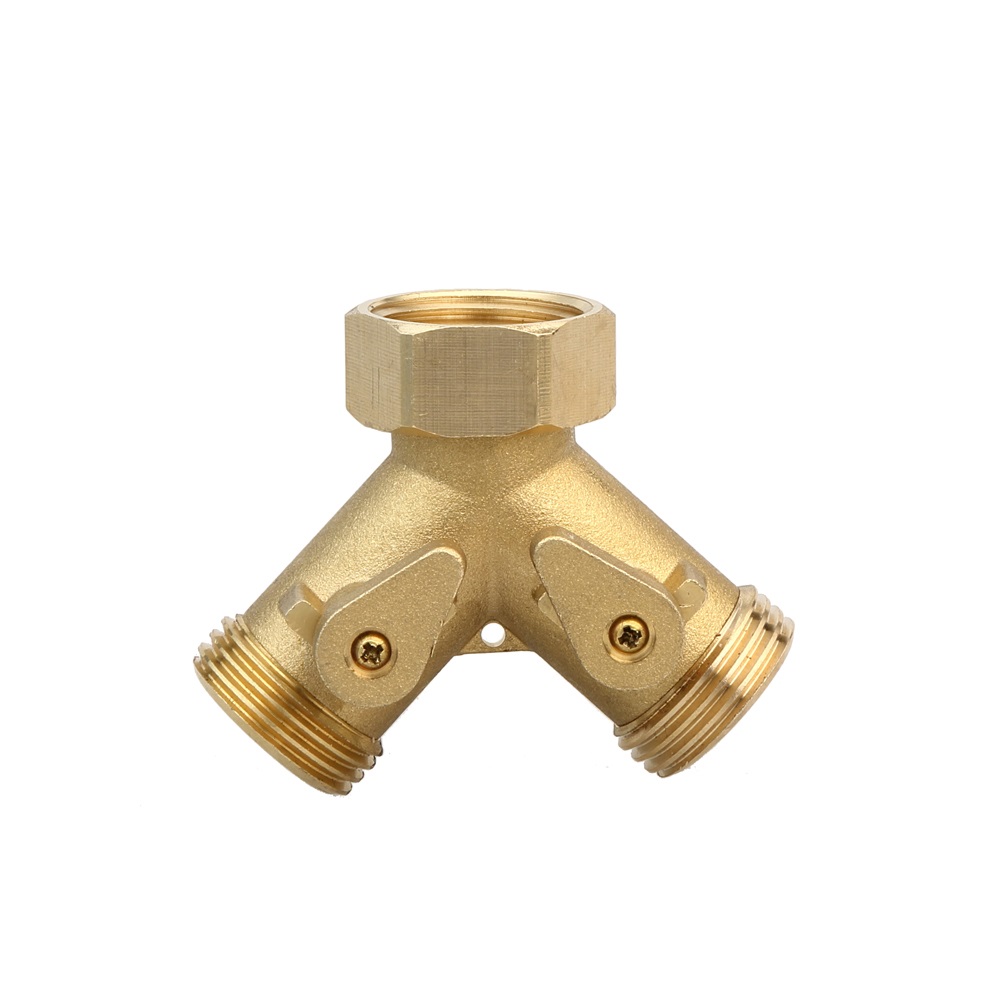 ZS800-1008: Brass 2-Way Hose Splitter 