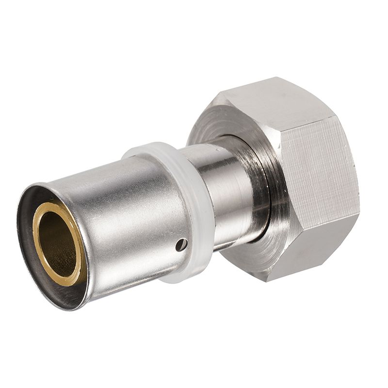 ZS600-7012:Brass Press Straight Coupler With Swivel Nut