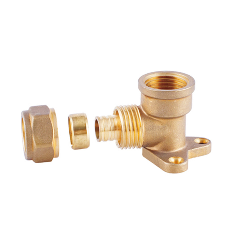 ZS600-1011: Brass Pex Wallplated Elbow 