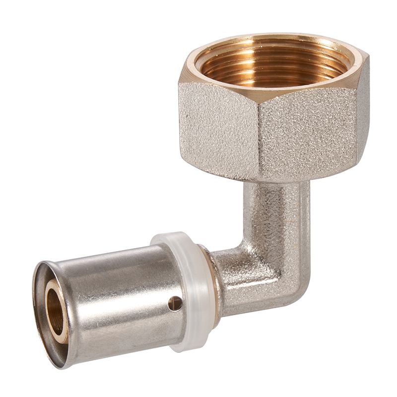 ZS600-7013: Brass Press Female Elbow With Swivel Nut