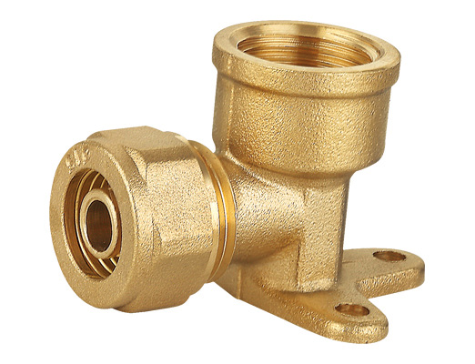 ZS600-1007: Brass Pex Wallplate Elbow 